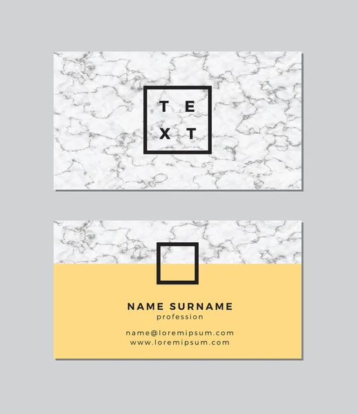 Business card with marble texture — Stock Vector