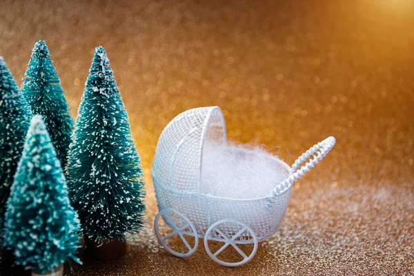 Tatil Süslemeleri Ile Yeni Doğan Noel Dijital Arka Planı — Stok fotoğraf