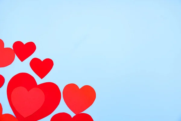 Фон День Святого Валентина Сердца Пастельно Голубом Фоне День Святого — стоковое фото