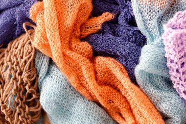 Örgü yün dokusu. Pamuk ya da yün kaplamasından örülmüş desenlerin arkaplan dokusu