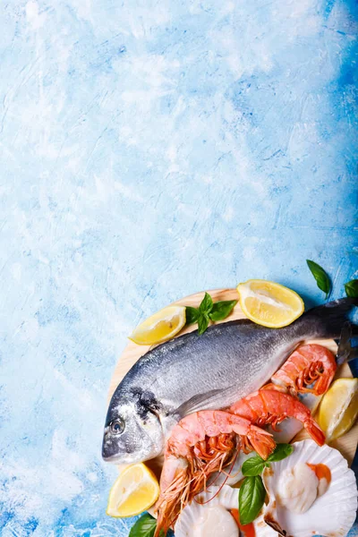 Food Background Sea Fish Blue — Stock Photo, Image