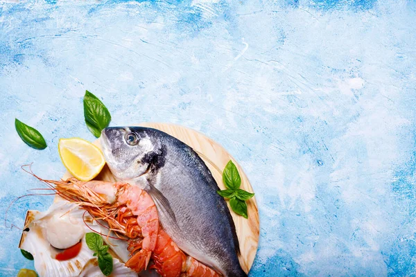 Food Background Sea Fish Blue — Stock Photo, Image