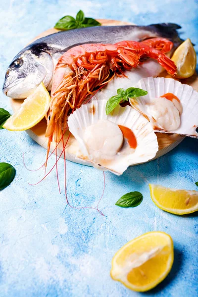 Food Background Sea Fish Blue — Stock Photo, Image