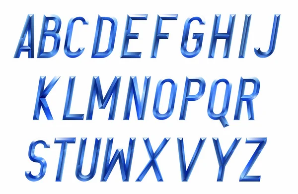 Königsblaue Glasbuchstaben Alphabet — Stockfoto