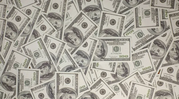 Csoport Pénz Verem 100 Usa Dollár Bankjegyek Sok Háttér Textúra — Stock Fotó