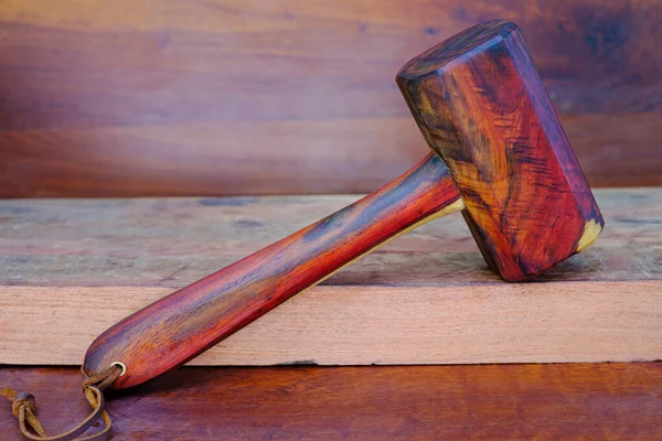 Mallet Hammer Wood Made Rosewood Tool Handmade Thailand Use Carpenter — Stock Photo, Image