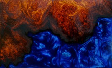 Üst görünüm epoksi reçine burl ahşap arkaplan dokusu dökümü