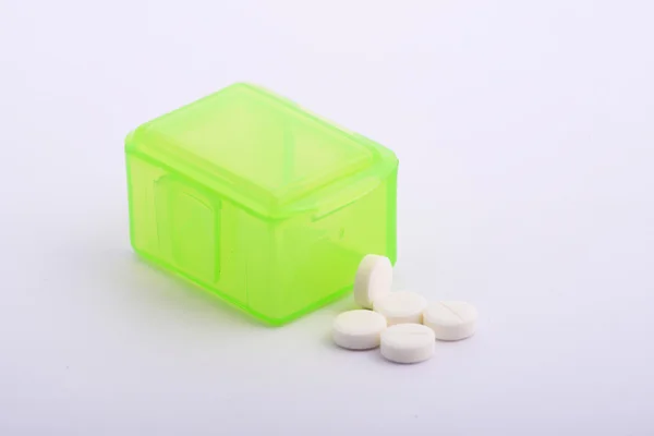 Green pill box — Stock Photo, Image