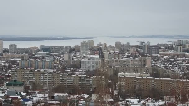 Kış Manzarası Rusya Saratov Kışın Doğası Şehre Giden Kış Yolu — Stok video