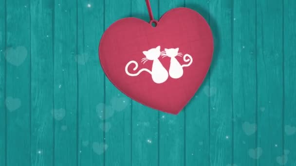Love Letters Heart Bright Color Video Animation Valentin Day — Stock Video