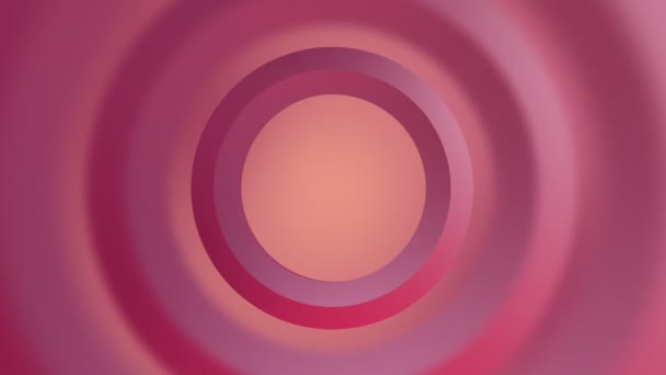 Αφηρημένη Όμορφη Varicolored Gradient Pink Red Circle Loop Υπνωτική Μυστηριώδης — Αρχείο Βίντεο