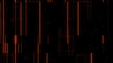 Birçok geçiş ve bükme kirişleri siyah arka planda izole edilmiş. Animasyon. Renkli çizgilerin birçok bağlantısı bir noktada toplanır ve sonra kaybolur..