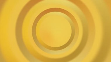 light sunny yellow gradient seamless looped animated background. 3d circle rings minimal animation for presentation, event, party text backdrop. Blank frame