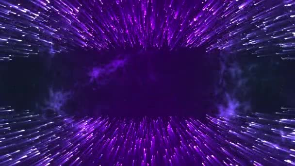 Абстрактная цифровая волна частиц и световой абстрактный фон, анимация кибер или технологический фон — стоковое видео