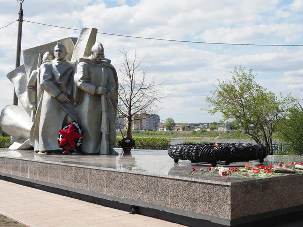 Syzran Rusko Květen 2021 Věčný Plamen Vzpomínek Padlých Vojáků Hrdinové — Stock fotografie