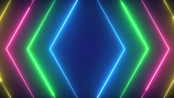 Abstract Digitale Neon Lijnen Achtergrond — Stockvideo