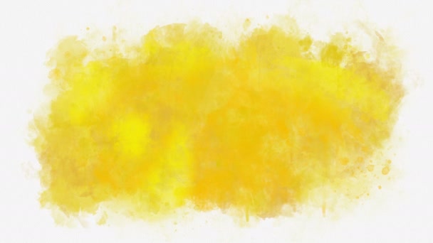 Желтый Абстрактный Фон Чернилами Эффектом Акварели — стоковое видео