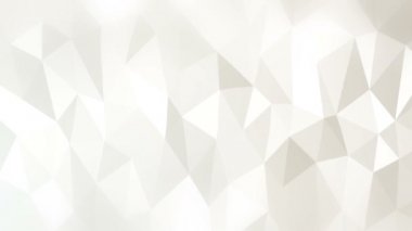 Soyut Çokgen Geometrik Yüzey Döngüsü 7 Beyaz: porselen beyazında üçgen bir çokgen örgüsünün zarif ve pürüzsüz animasyonu. Yalan makinesinin temiz arka planı. En az beyaz 3D canlandırma.