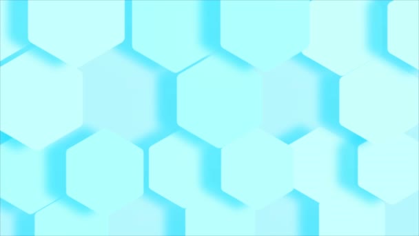 Blue Geometric Hexagon Abstract Background Moving Wall Honeycombs Animation Loop — Stock Video