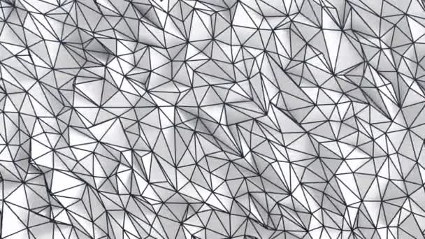 Abstract Polygonal Geometric Surface Loop White Elegante Suave Animación Una — Vídeos de Stock