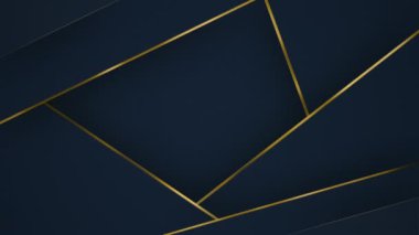 Soyut Lüks geçmişleri. Çokgen desen. siyah ve altın çizgiler. Kusursuz döngü bilgisayar oluşturulmuş hareket grafikleri.