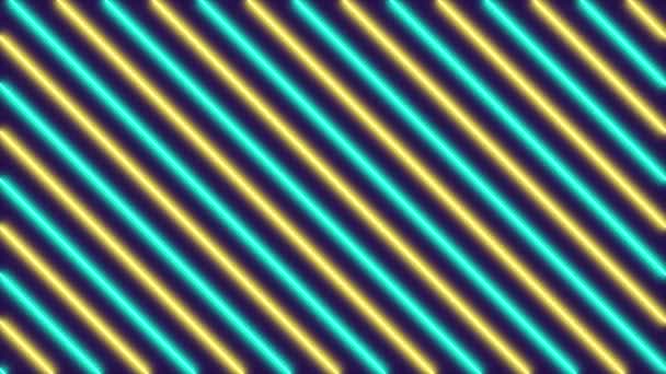 Luzes Brilhantes Feixe Que Passam Posição Diagonal Luzes Abstratas Neon — Vídeo de Stock