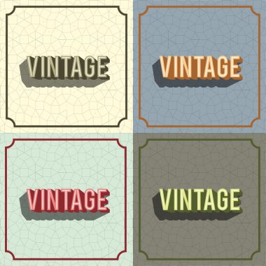 Vintage, retro tasarım kümesi