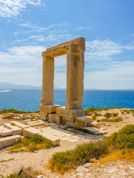 Portara - Harabeleri, antik Delos Apollon Tapınağı — Stok fotoğraf