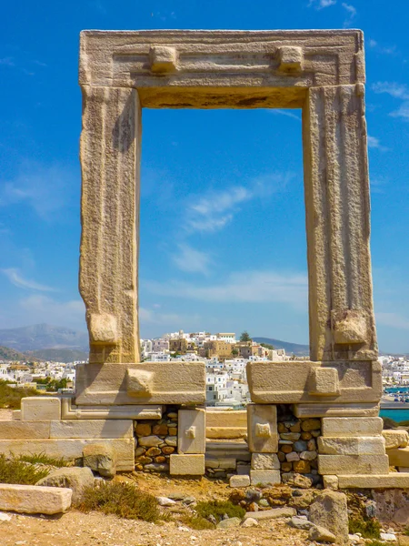 Portara - Harabeleri, antik Delos Apollon Tapınağı — Stok fotoğraf