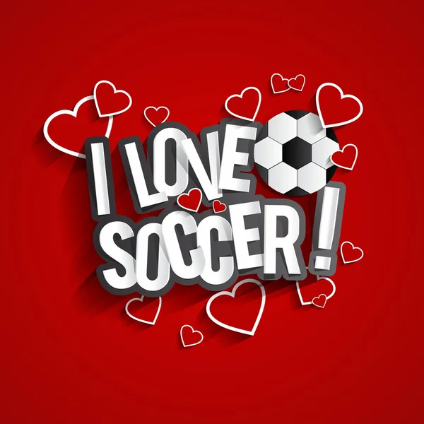 Me encanta el fútbol — Vector de stock