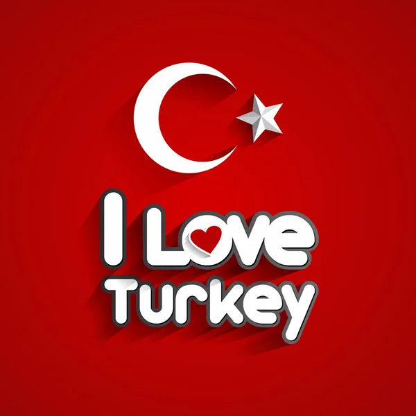 Eu amo TURQUIA —  Vetores de Stock