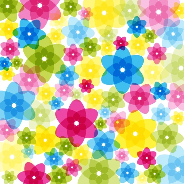 Kolorowe kwiaty przezroczysty — Wektor stockowy