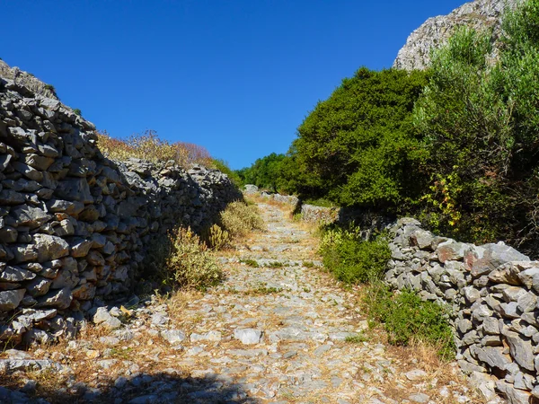 Weg zum Dorf aigiali — Stockfoto