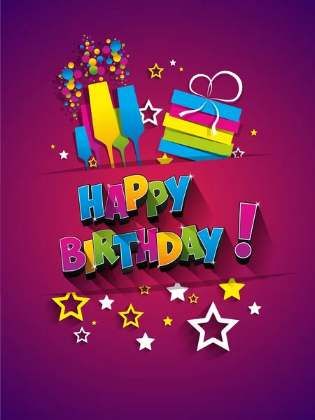 Happy Birthday Greeting Card — Stock Vector