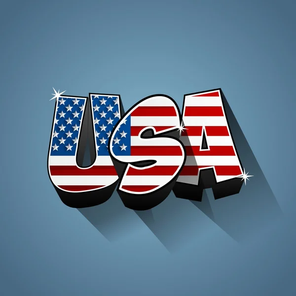 Usa testo bandiera — Vettoriale Stock