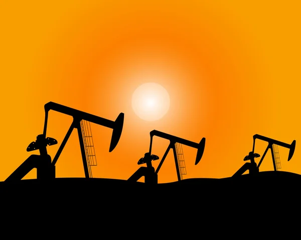 Установки для добычи нефти — стоковый вектор