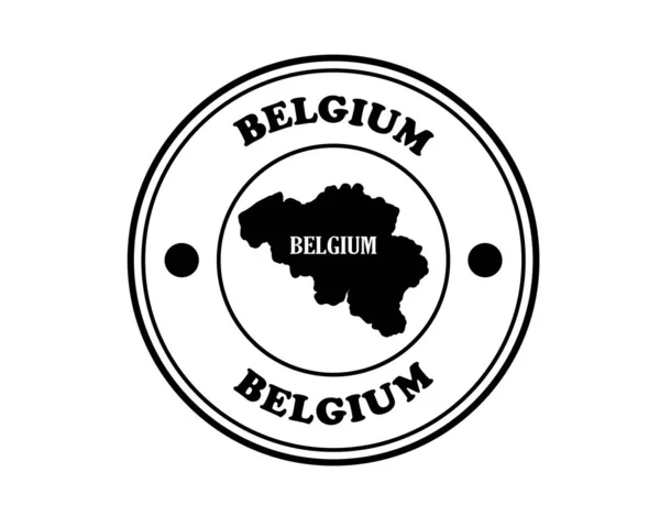 Belgium Stamp Inscription Black White Background — Stock Vector