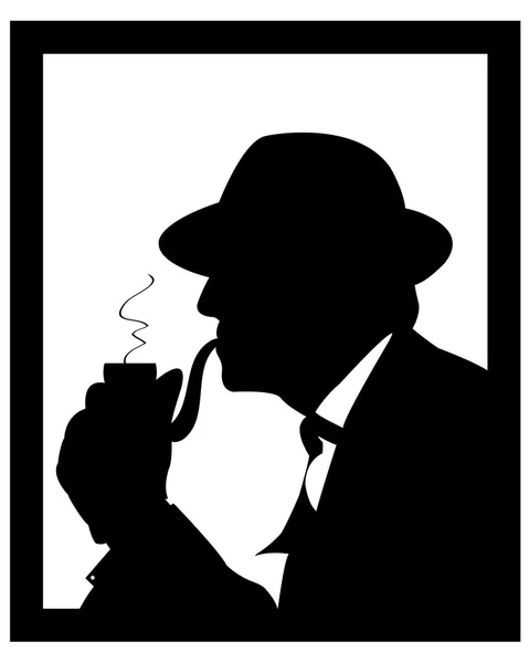 Mann raucht Pfeife — Stockvektor