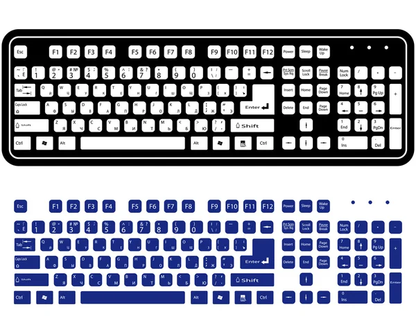 Zwei verschiedene Tastaturen — Stockvektor