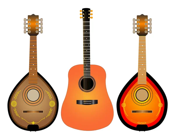 Gitara i dwa mandalina — Wektor stockowy