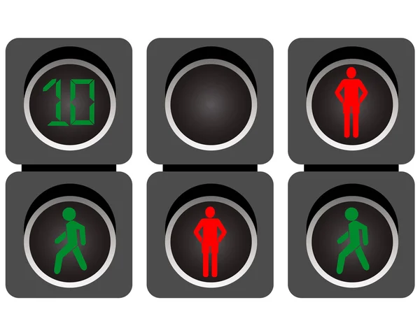 Pedestrian traffic lights — Stock Vector