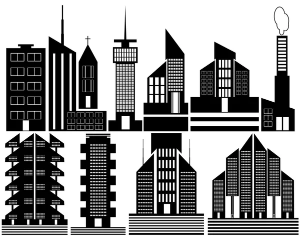 Différentes maisons de grande hauteur — Image vectorielle