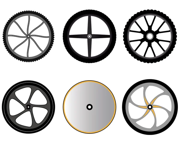 Bicycle wheels without spokes — Stock Vector