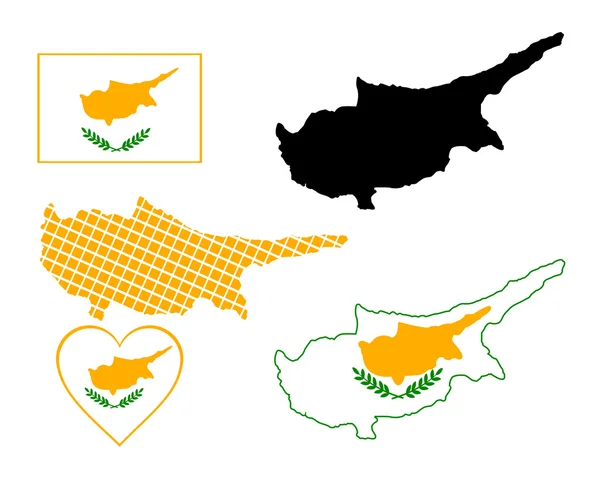 El mapa de Chipre — Vector de stock