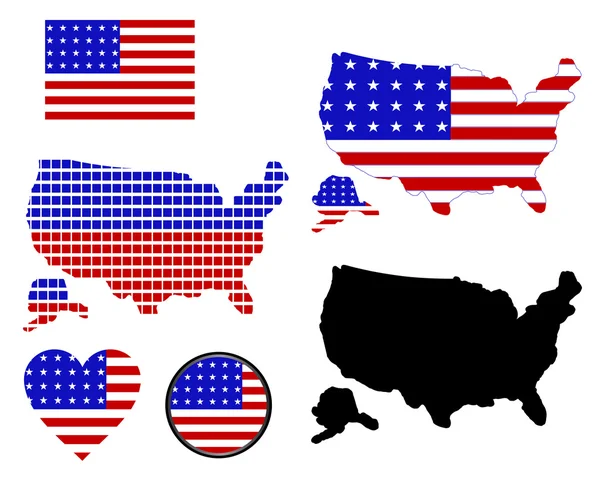 Karta över Amerika — Stock vektor