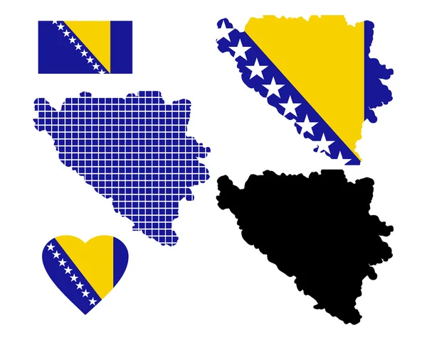 Mapa Bósnia e Herzegovina — Vetor de Stock