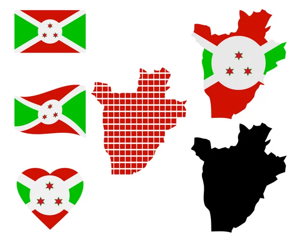 El mapa de burundi — Vector de stock