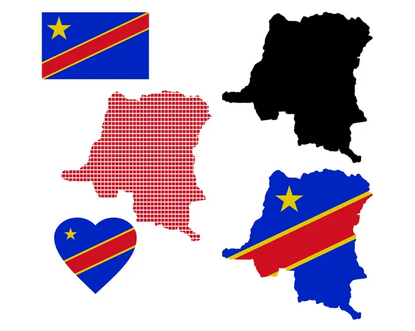 コンゴ民主共和国の地図 — ストックベクタ
