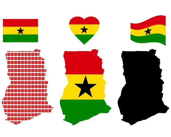 Mapa Ghany — Wektor stockowy