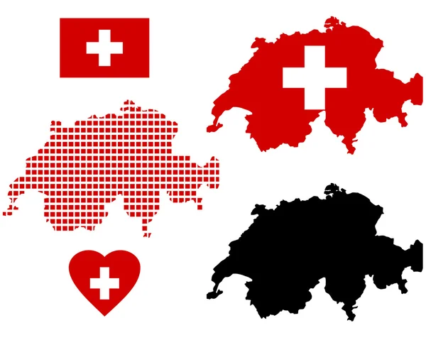 Mapa de Suiza — Archivo Imágenes Vectoriales